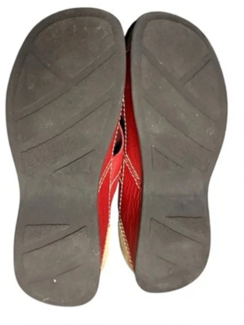 Hush Puppies Vintage Red Leather Crisscross Slide Slip-On Sandals Size 6